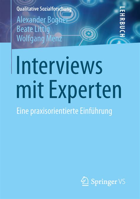 Interviews Mit Experten Von Alexander Bogner Isbn