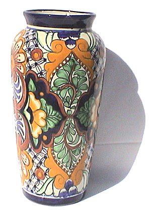 Colorful Talavera Tall Flower Vase