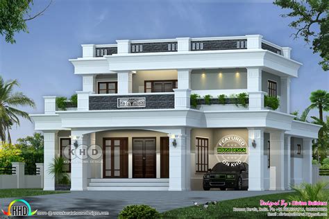 ₹40 Lakhs Cost Estimated Decorative Flat Roof Home Kerala Home Design