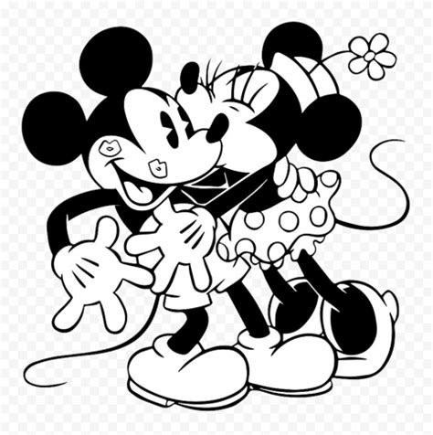 Black And White Classic Mickey Mouse Coloring Png Citypng The Best