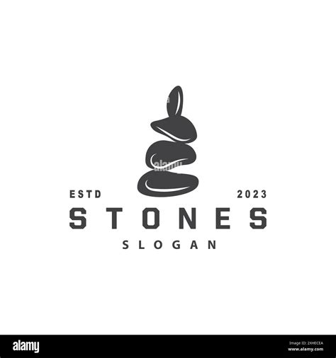 Stone Logo Premium Elegant Design Stone Balance Vector Stepping Rock