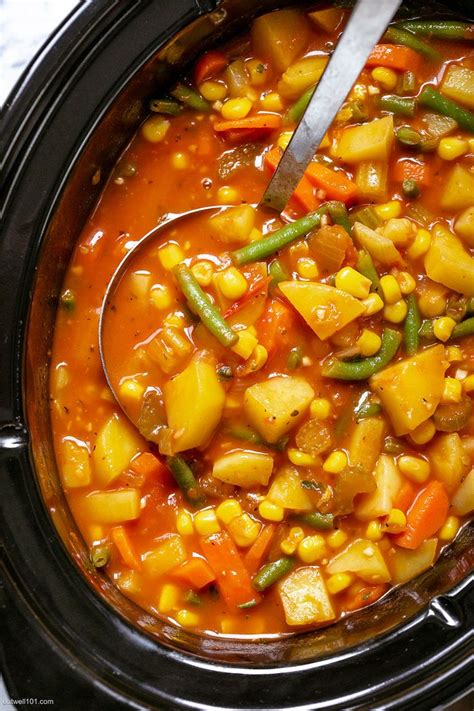 Slow Cooker Vegetable Soup Recipe