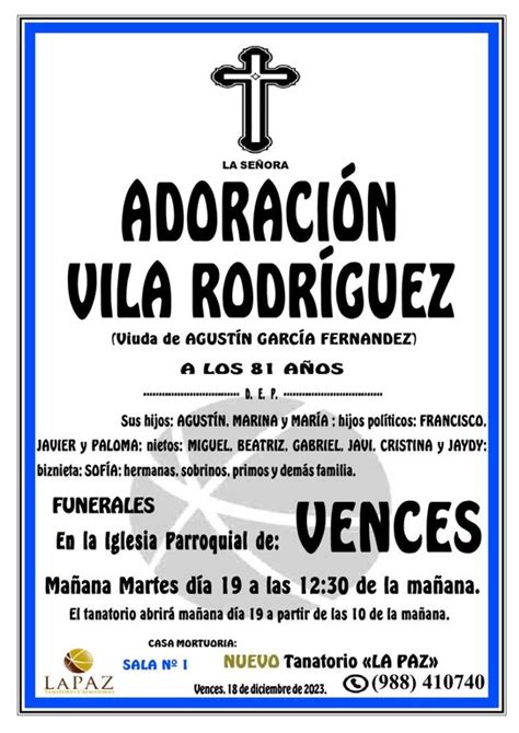 ESQUELAS VERÍN Adoración Vila Rodríguez