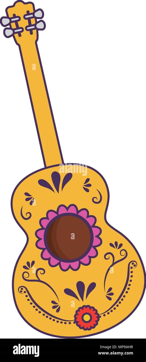 Icono De La Guitarra Mexicana Sobre Fondo Blanco Ilustraci N Vectorial