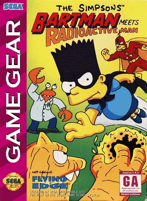 The Simpsons Bartman Meets Radioactive Man For Sega Game Gear Tvgc