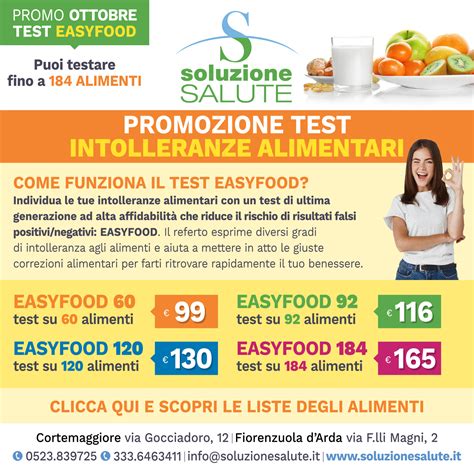 Promo Test Intolleranze Alimentari Soluzione Salute