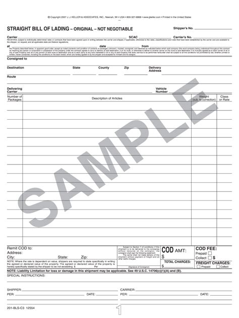 How To Fill Out A Straight Bill Of Lading Fill Online Printable