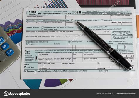 Form 1040 Simplified Allows Filing Of Taxes On Postcard Stock Photo By