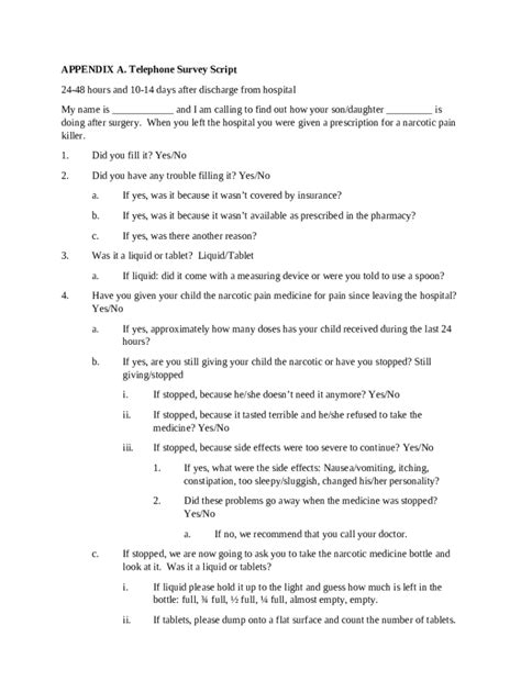 Sample Script Post Discharge Follow Up Phone Call Doc Template PdfFiller