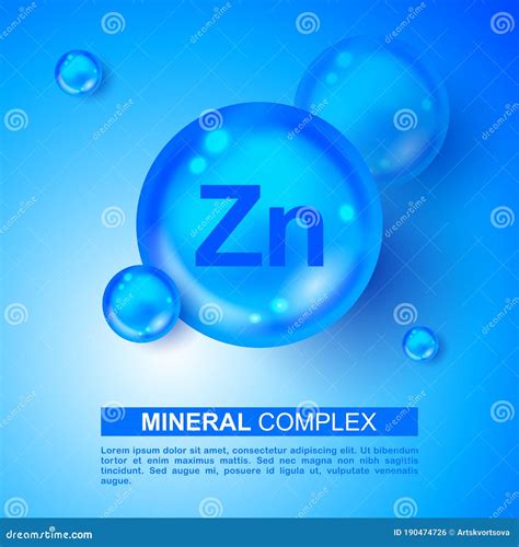 Mineral Blue Shining Pill Capsule Icon Zn Zink Vector Mineral Blue