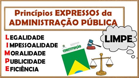 Princípios EXPRESSOS da ADMINISTRAÇÃO PÚBLICALIMPEArt 37 da CF