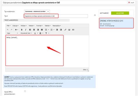 Jak Utworzy Zdefiniowany Szablon Wiadomo Ci Do Zam Wienia