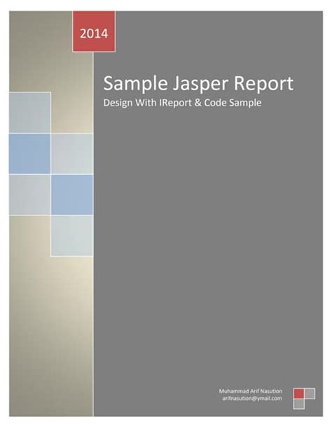 Sample Jasper Report Design With Ireport And Code Sample Pdf