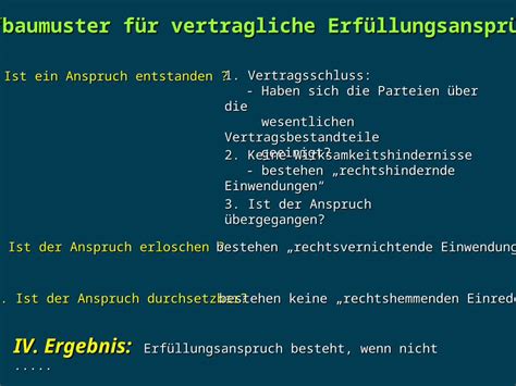 PPT Aufbaumuster für vertragliche Erfüllungsansprüche I Ist ein