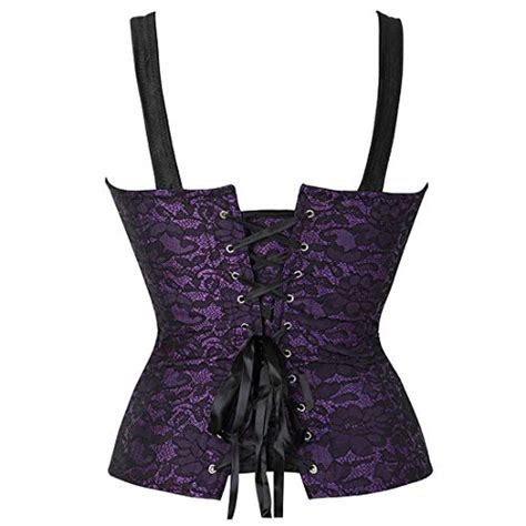 Women Sexy Boned Lace Up Corsets And Shoulder Strap Bustiers Top