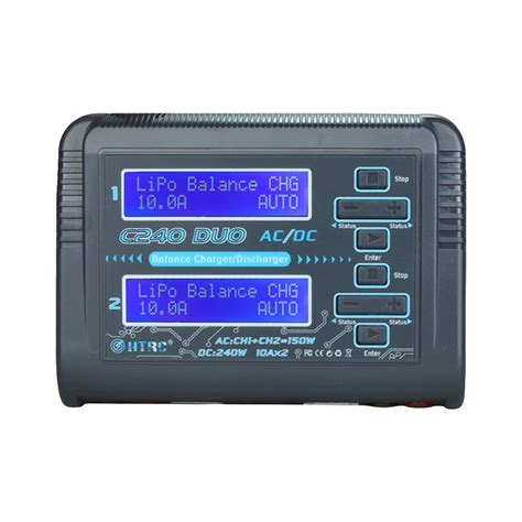 RC Charger HTRC C240 DUO AC 150W DC 240W 10A Touch Screen Dual Channel