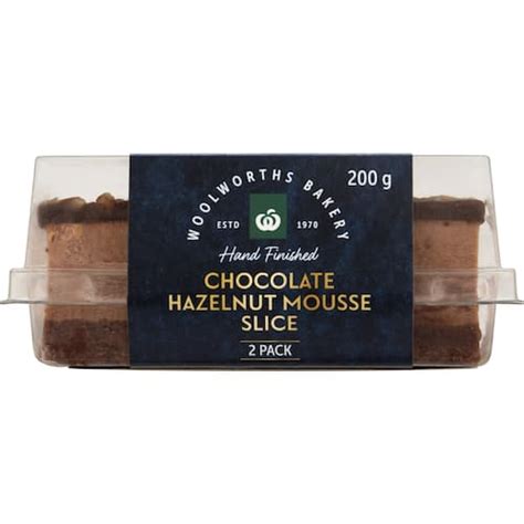 Woolworths Chocolate And Hazelnut Mousse Slice 2 Pack Bunch