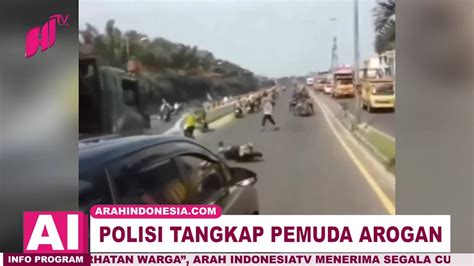 Aksi Polisi Tangkap Pemuda Arogan Konvoi Dan Geber Geber Sepeda Motor