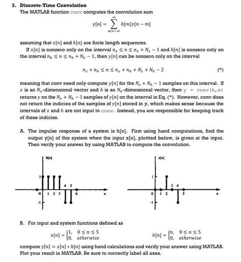 Solved 3 Discrete Time Convolution The Matlab Function Conv