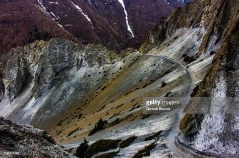 The Extreme Arduous Way To Tilicho Lake High Res Stock Photo Getty Images