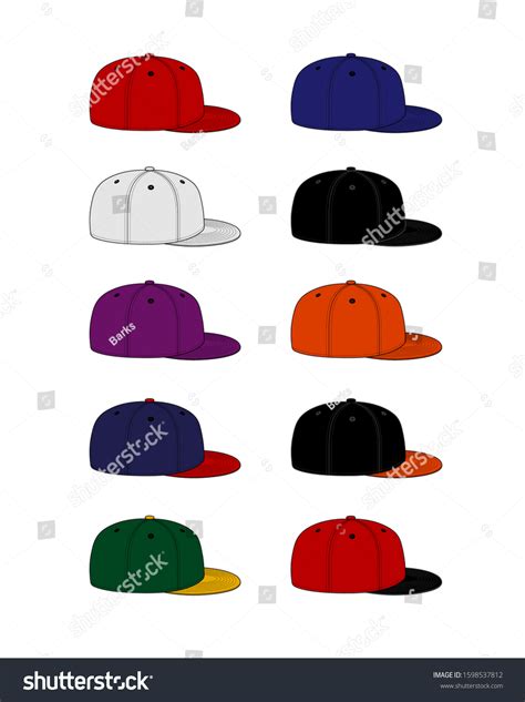 Baseball Cap Template Vector Illustration Set Stock Vector Royalty Free 1598537812 Shutterstock