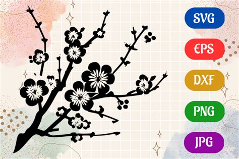 Cherry Blossom Black Graphic By Creative Oasis · Creative Fabrica