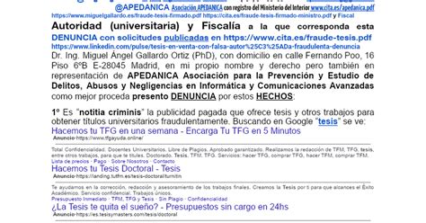 Denunciando Falsas Autor As Y Fraudes Universitarios Industrializados