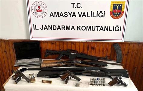 Amasya da Ruhsatsız Silah Operasyonu 3 Tabanca ve 6 Av Tüfeği Ele