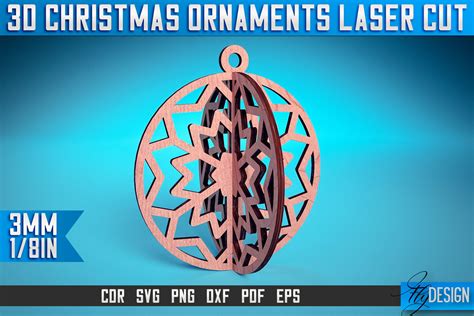 3d Christmas Ornaments Laser Cut Svg Graphic By Flydesignsvg · Creative Fabrica