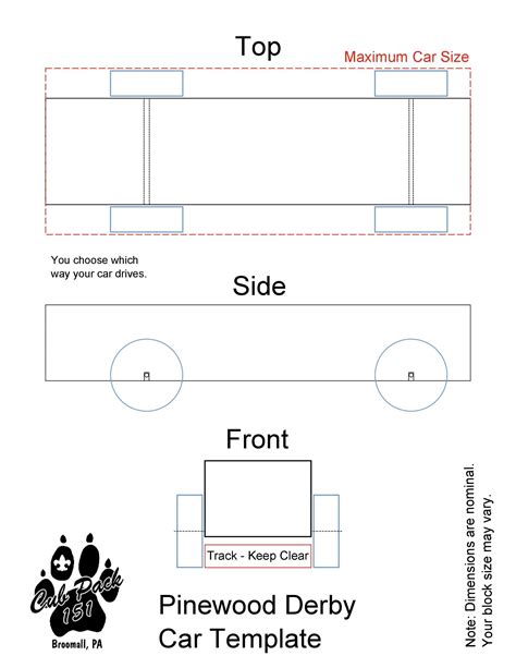 Free Pinewood Derby Templates