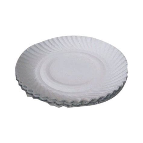 White Circular 8 Inch Disposable Paper Plate 30 Pieces Per Pack