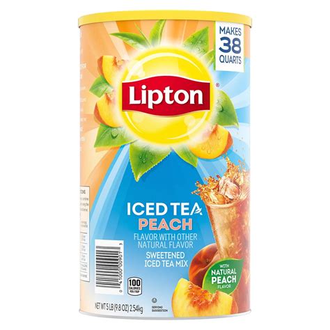 Lipton Sweetened Iced Tea Mix Peach 89 8 Ounce Walmart