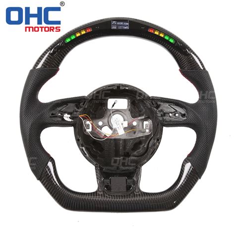 Real Carbon Fiber Led Steering Wheel Compatible For Audi A A A A A