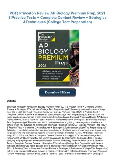 Pdf Princeton Review Ap Biology Premium Prep 2021 6 Practice Tests