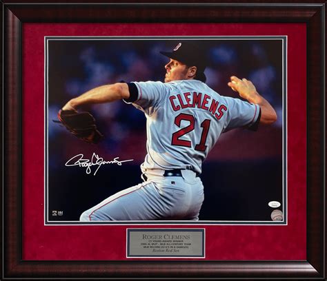 Roger Clemens Autograph Photo Pitch Close Up 23x27 JSA Authentication