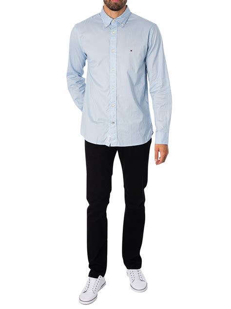 Tommy Hilfiger Core Flex Poplin Shirt Calm Blue Standout