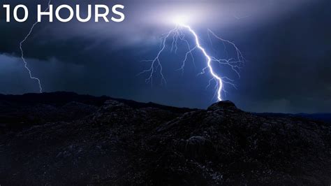 Heavy Thunderstorm Lightning Strikes In Distance Rolling Thunder