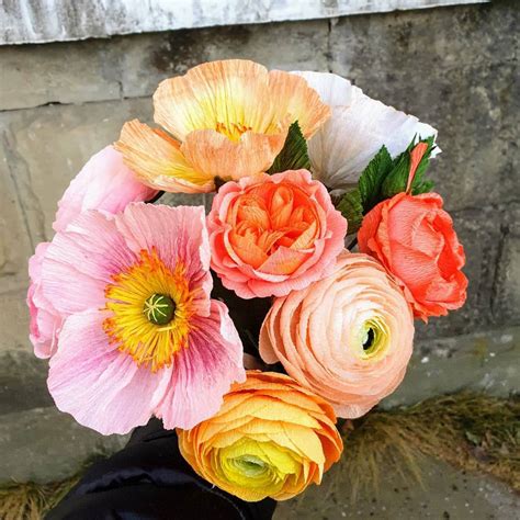 Poppies Iceland PoppiesBridal Bouquet Wedding Buquet Crepe Etsy