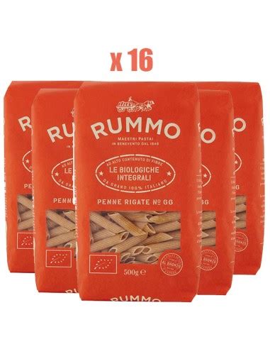 RUMMO Penne Rigate Bio Integrali N 66 16 Confezioni Da 500gr Pasta