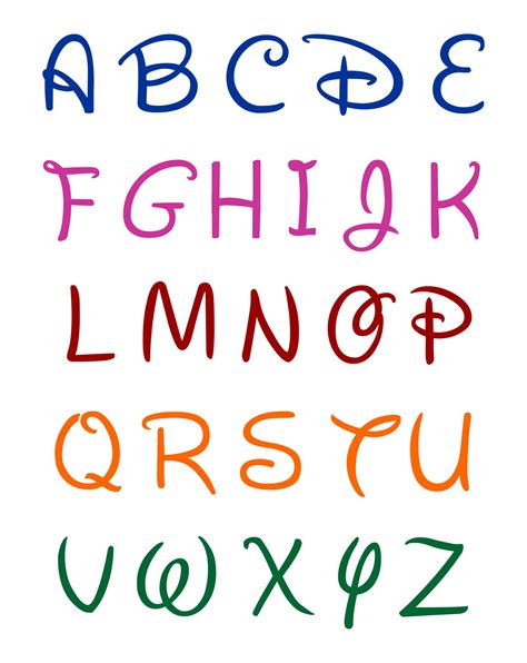 7 Best Images Of Alphabet Disney Font Printables Disney Font Alphabet