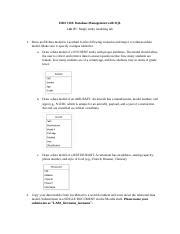 Lab1 Michael Marquette Docx ISDS 3110 Database Management With SQL