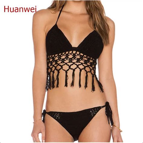 Hot Sall Handmade Crochet Bikinis Women Swimsuit Push Up Swimwear