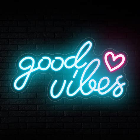 Amazon Bioiwgy Blue Good Vibes Neon Sign Neon Lights For