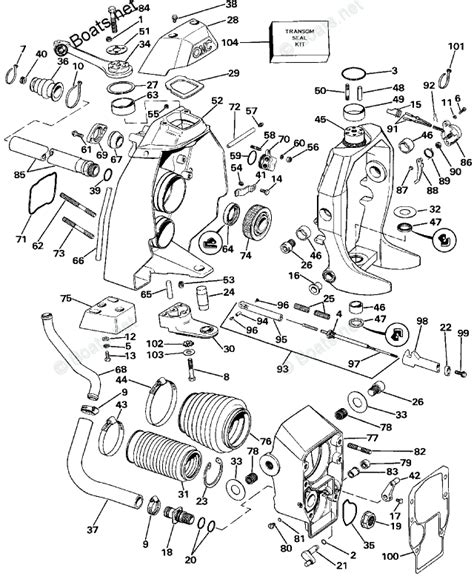 Omc Sterndrive 230l 140 Cid Inline 4 Oem Parts Diagram For Transom