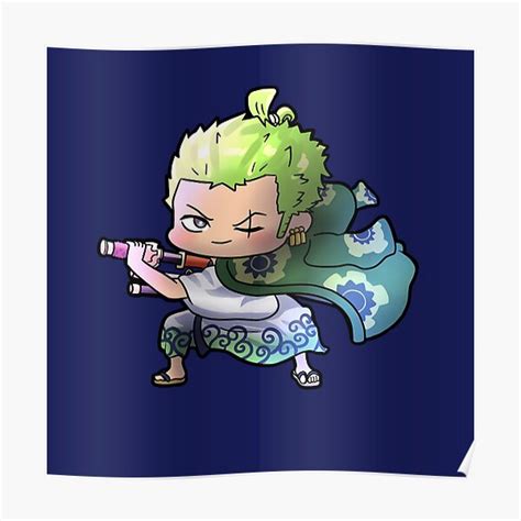 Zoro One Piece Wano Arc Full Body Chibi Poster For Sale By