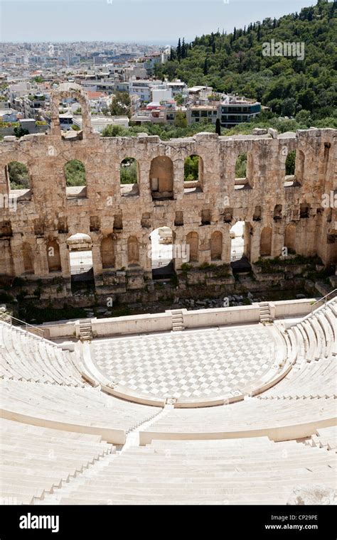 Odeon Of Herodes Atticus An Amphitheater Built On The South Slope Of