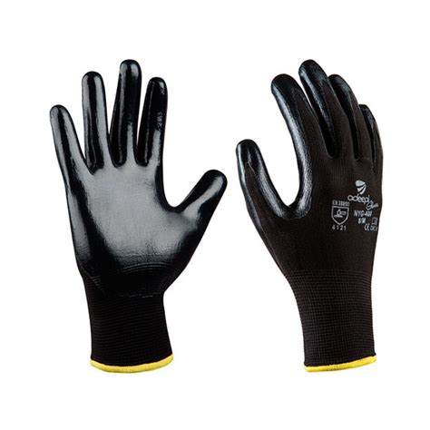 GUANTES NYLON NYG 400 RECUBIERTO NITRILO NEGRO ADEEPI En WATERFIRE