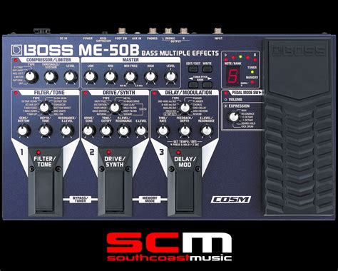 Boss Me50b Bass Guitar Multi Fx Pedal Board South Coast Music