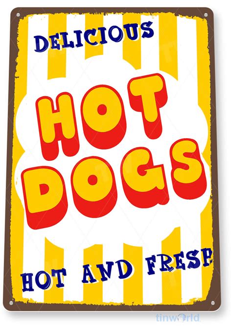 Hot Dogs Sign C482 - TinWorld Farmhouse Signs, tinsign.com