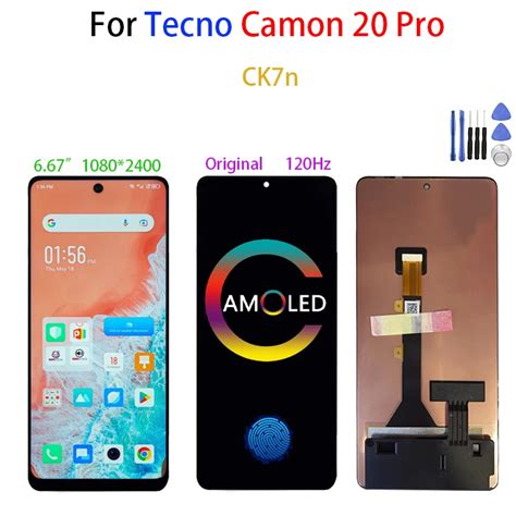 Tecno Camon 20 Pro CK7N Dokunmatik LCD Ekran Ekran I In Orijinal AMOLED